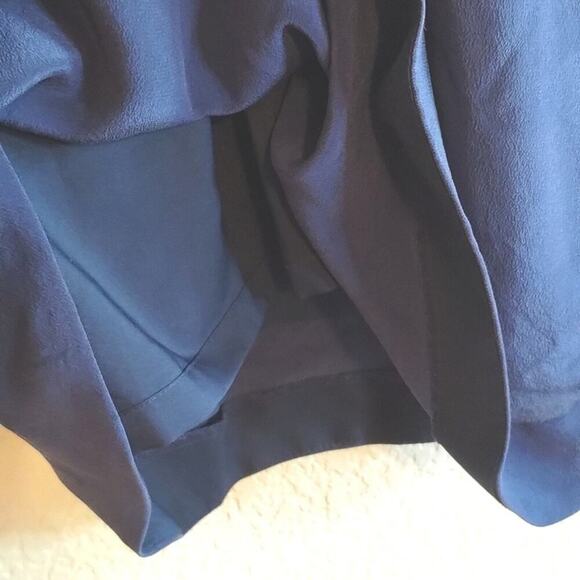 Madewell 100% Silk Starview Navy Blue Cami Slip Mini Dress 2 Spaghetti Straps - Picture 7 of 16